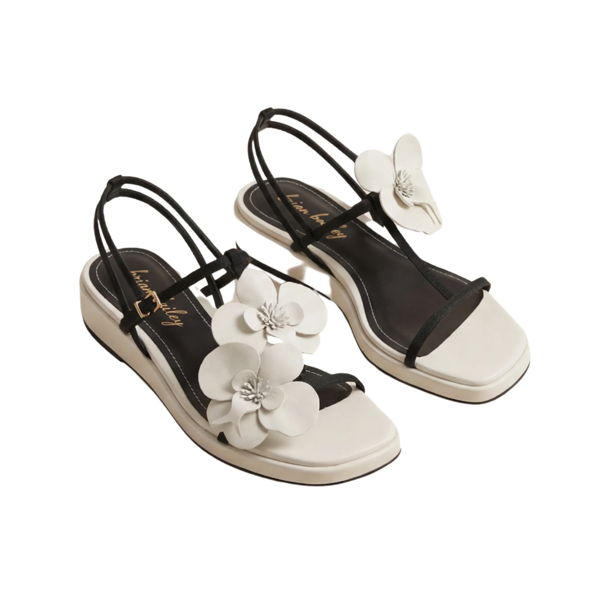 Bloom White Floral Appliqué Wedge