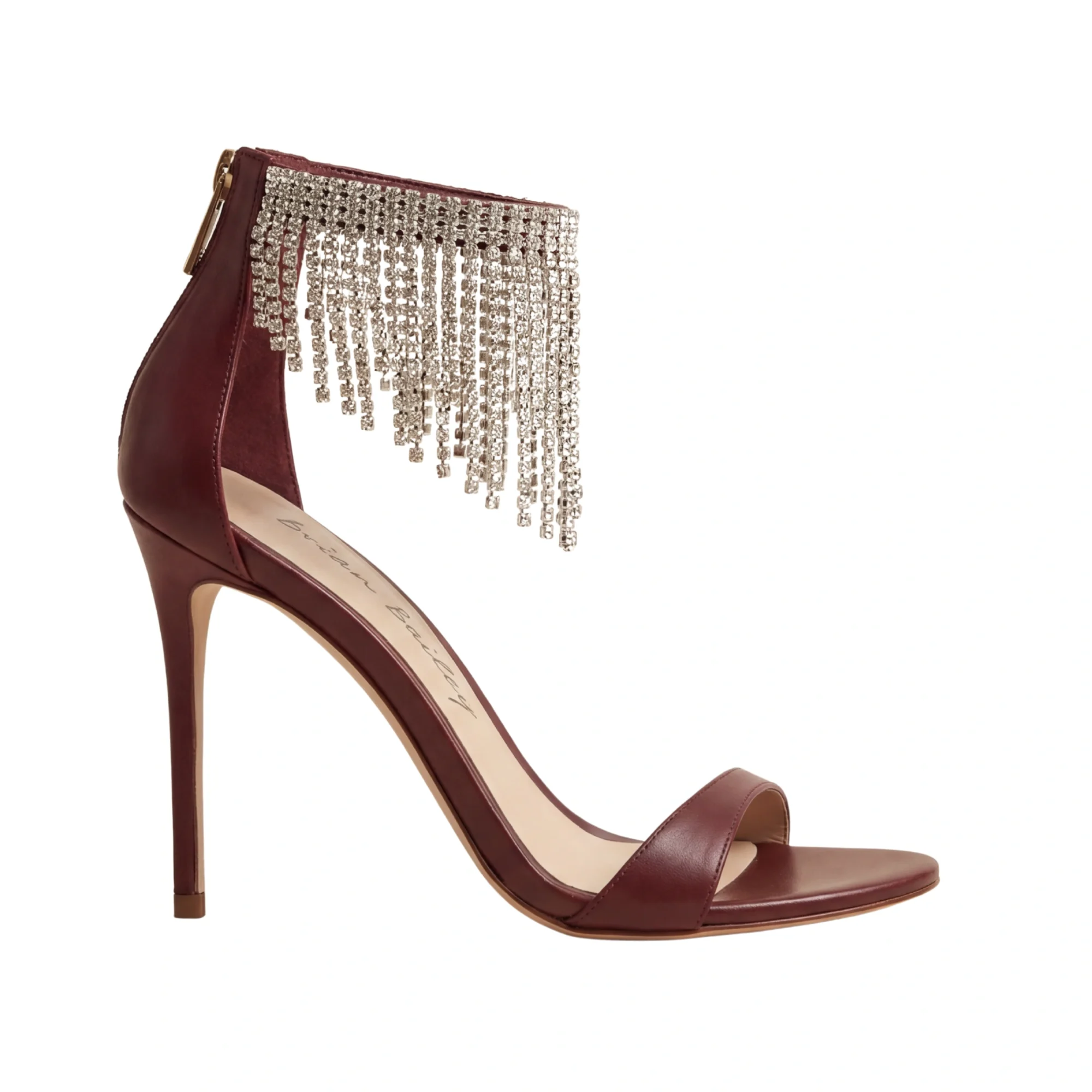 Bordeaux Pavé Fringe Sandals