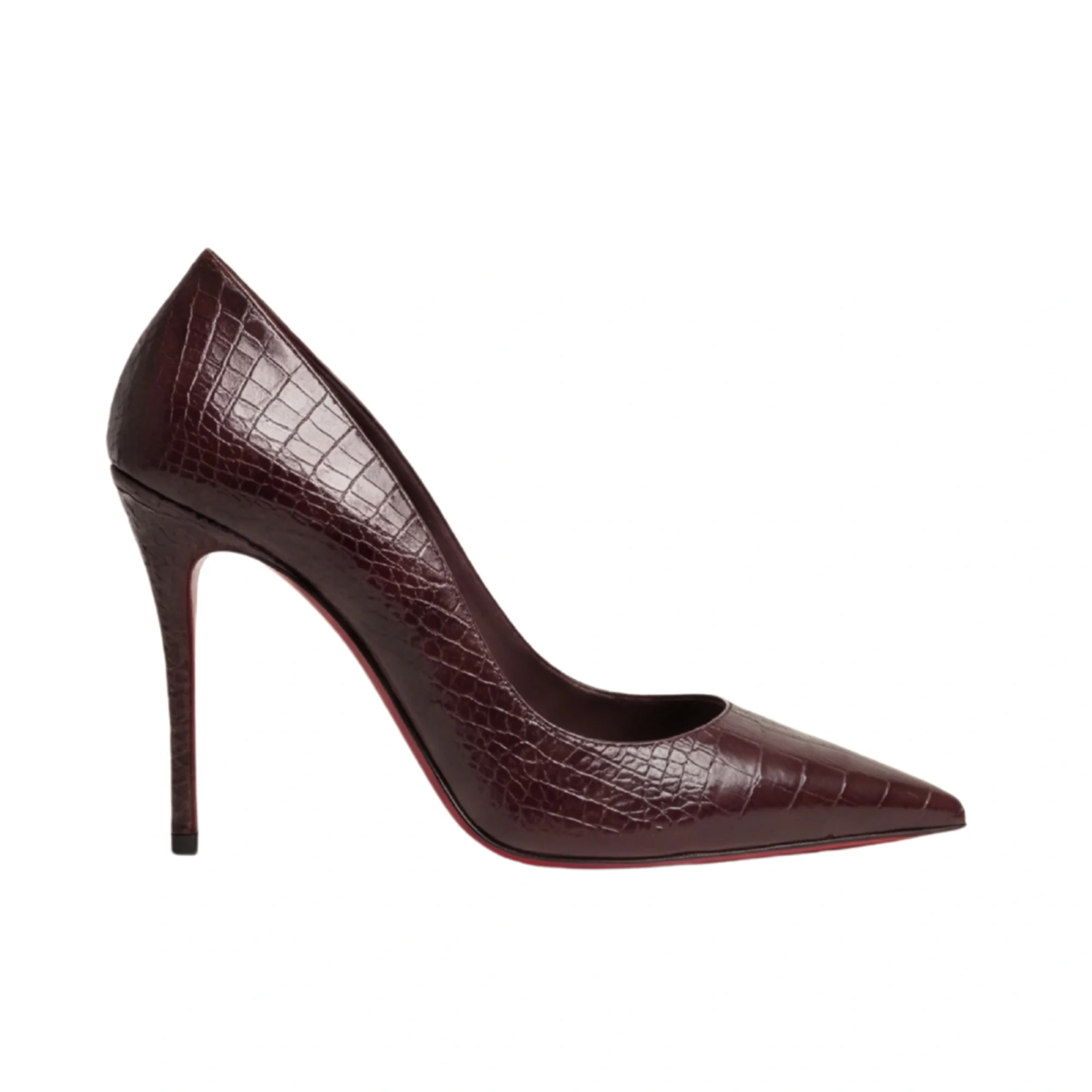 Bordeaux Embossed Leather Pumps