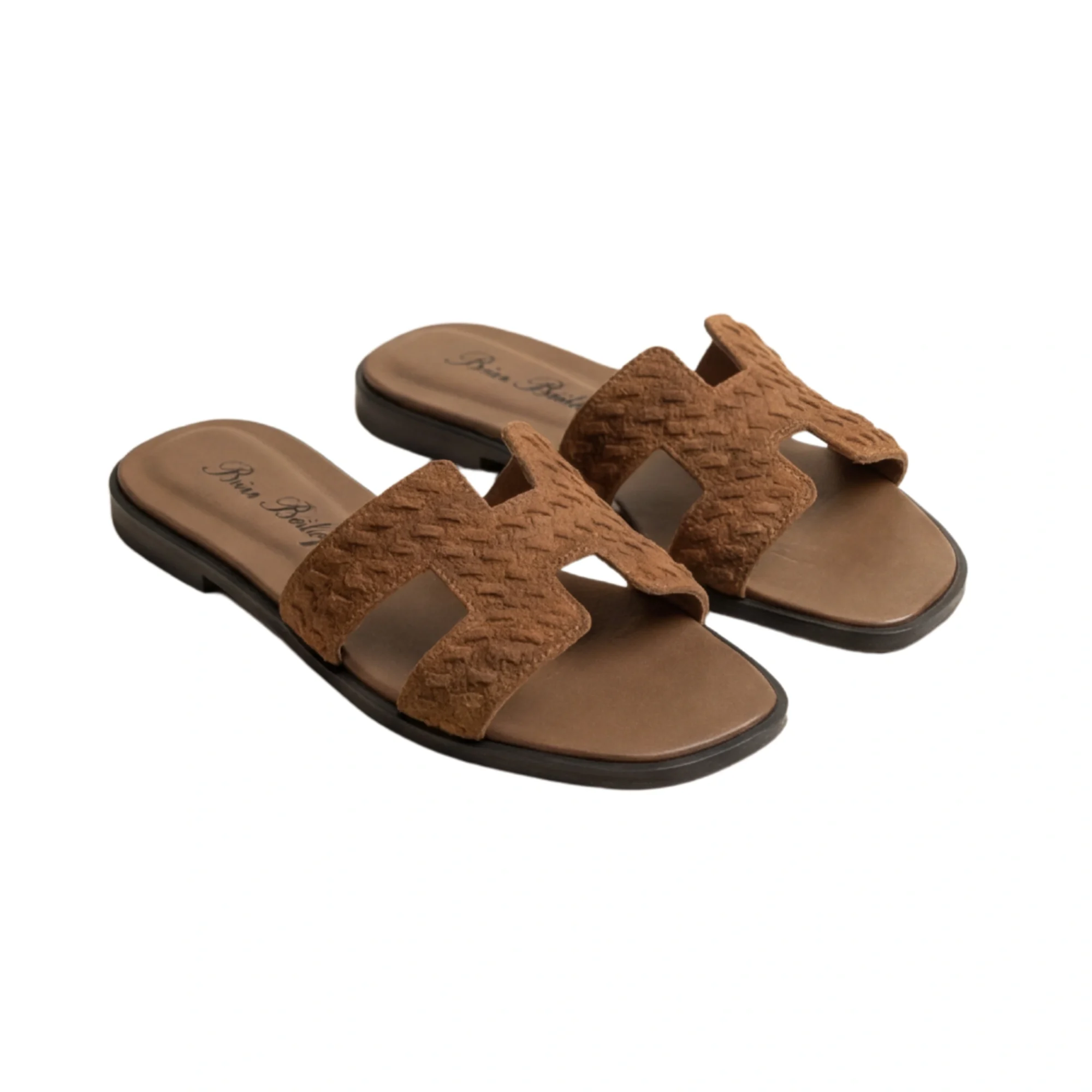 Brian Bailey Brown Suede H-Style Slide for Women