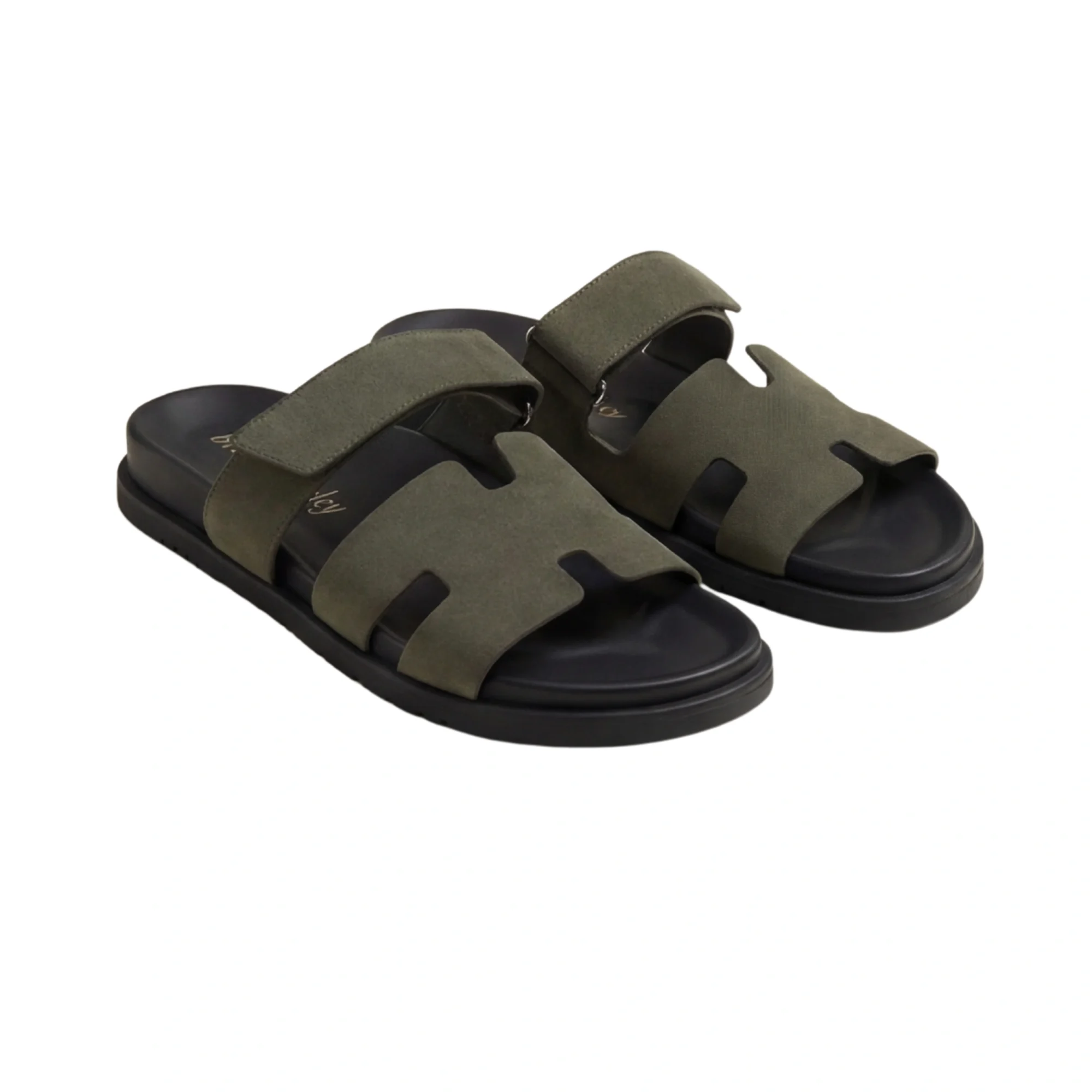 Brian Bailey Olive Suede Double-Strap Comforts