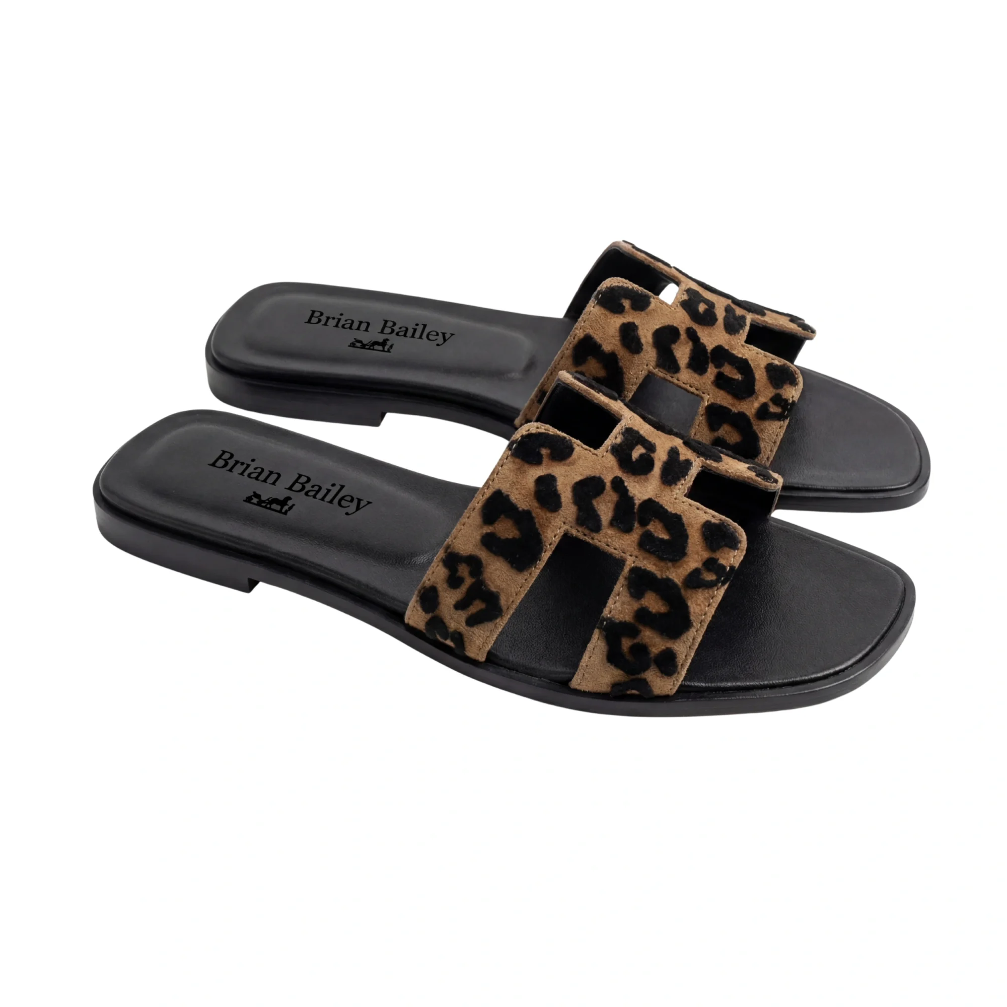 Brian Bailey Leopard Print H Slides