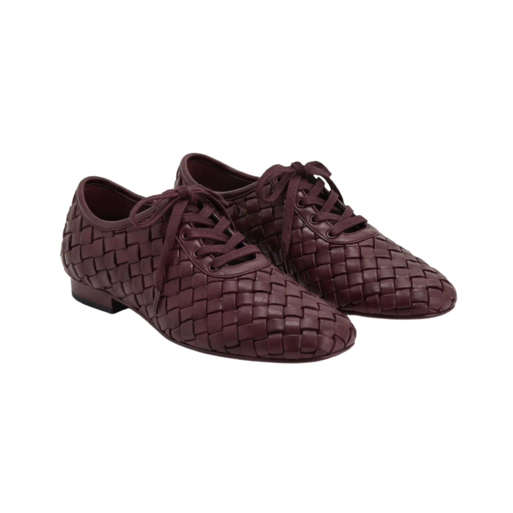 Artisan Bordeaux Woven Lace-Up Loafers